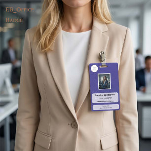 Executive Indigo Violet Leather Custom Logo Photo Badge