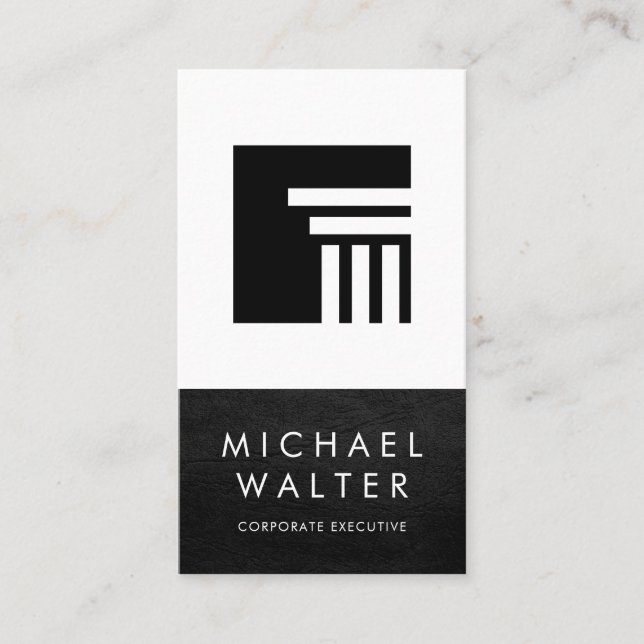 Executive | Leather Trim | Classic Pillar Business Card (Front)
