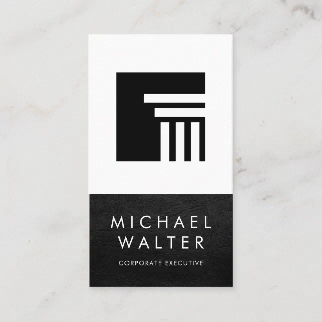 Executive Leather Trim Classic Pillar Business Card Zazzle