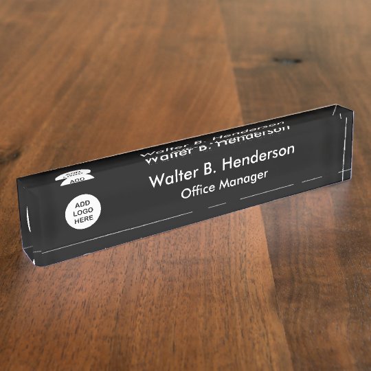 Executive Logo Desk Name Plaque Desk Name Plate Zazzle Com