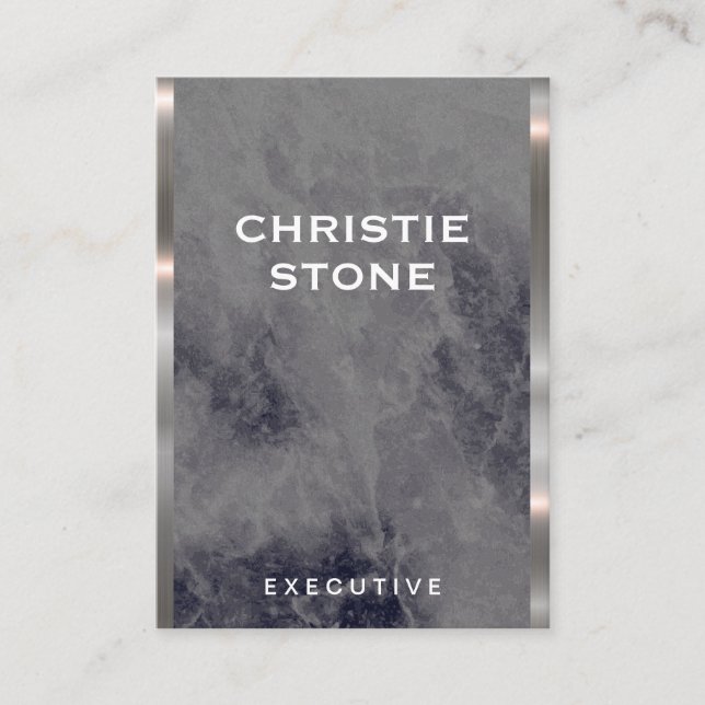 Executive Lux Trim | Black Marble Business Card (Front)