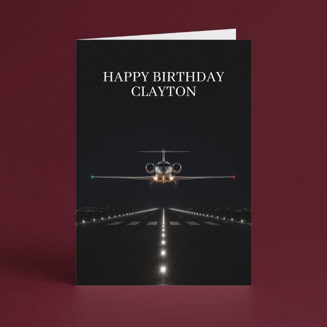 Executive Luxury Jet Arrival After Hours Birthday Card (Creator Uploaded)