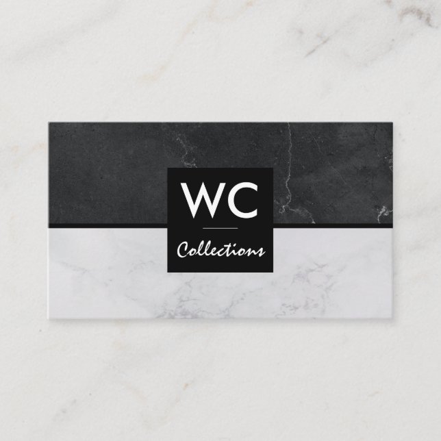 Executive Marble Color Block Business Card (Front)