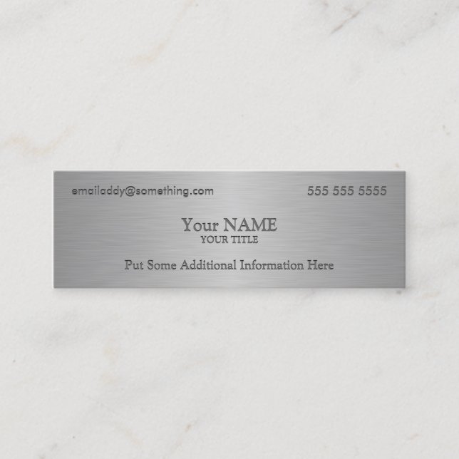 Executive Metallic Texture Print Mini Business Card (Front)