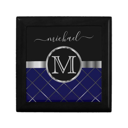 Executive Monogram  Black and Blue Gift Box