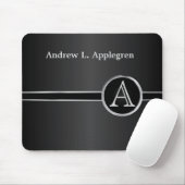 Executive Monogram - Classic Black & Silver Mouse Pad (With Mouse)