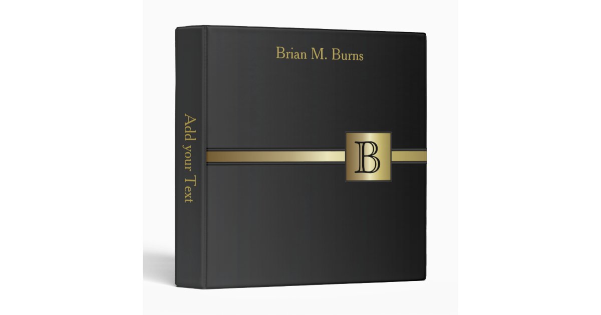 Executive Monogram Design | Black Binder | Zazzle