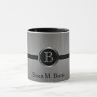 Executive Monogram Design - Black Brush Steel