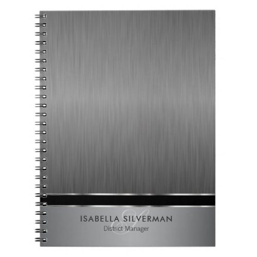 Executive Monogram Design _ Brush Steel Notebook