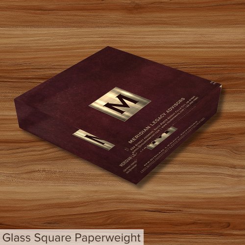 Executive Monogram Glass Paperweight
