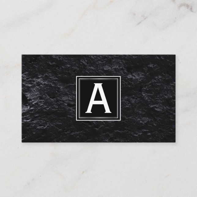 Executive | Monogram | Slate Corporate Business Card (Front)