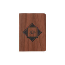 Executive Monogrammed Initials | Rustic Woodgrain