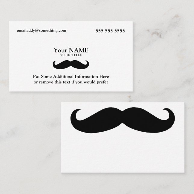 Executive Mustache Business Card (Front/Back)