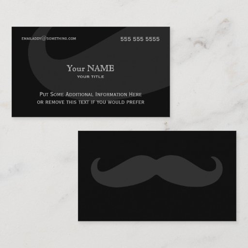 Customizable Executive Mustache Dark Business Cards