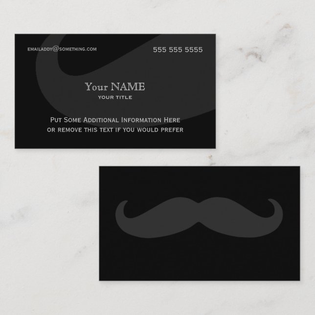 Executive Mustache Dark Business Card (Front/Back)