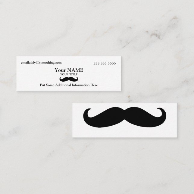 Executive Mustache Mini Business Card (Front/Back)