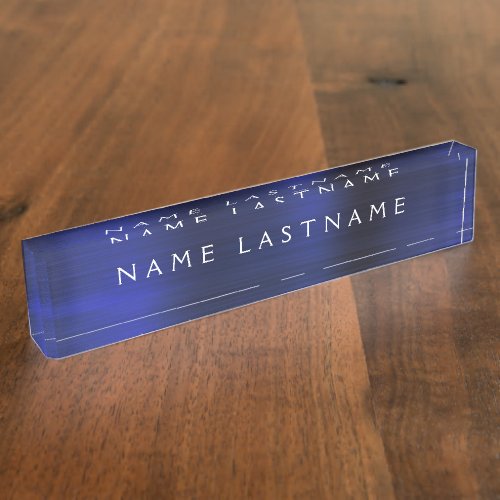 Executive Navy Blue Professional Business Office Desk Name Plate