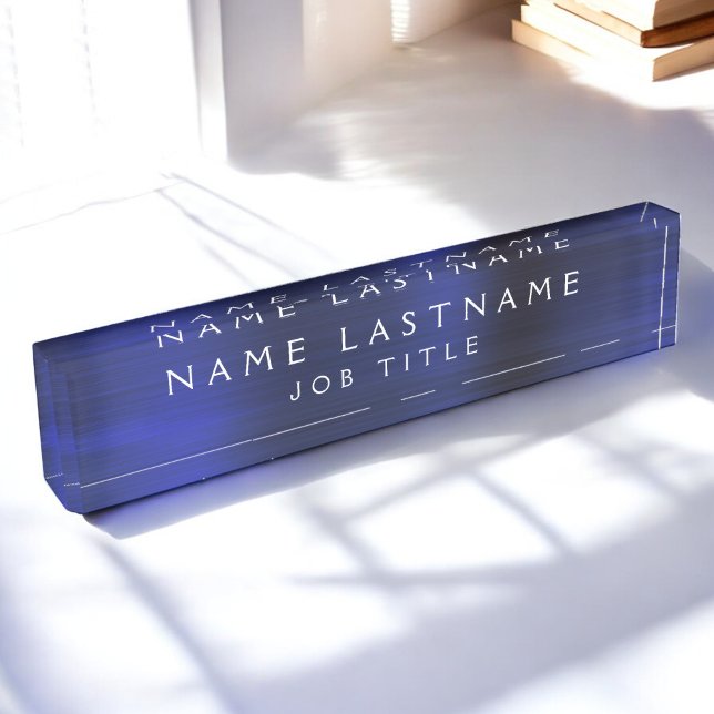 Executive Navy Blue Professional Business Office Desk Name Plate (Creator Uploaded)