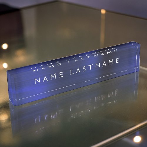 Executive Navy Blue Professional Business Office Desk Name Plate