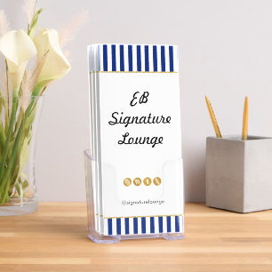 Executive Navy Blue Stripes & Gold 18 Services Brochure