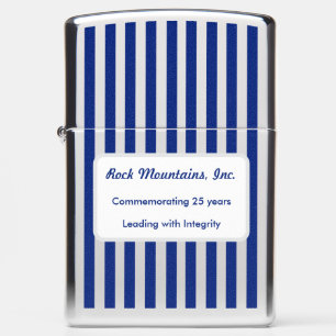 Executive Navy Stripes Commemorative Custom Gift Zippo Lighter