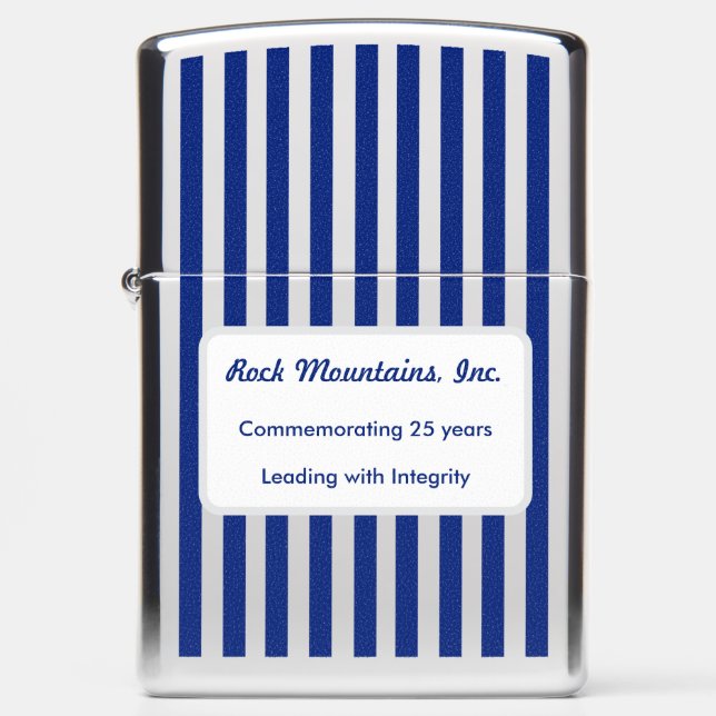 Executive Navy Stripes Commemorative | Custom Gift Zippo Lighter (Front)