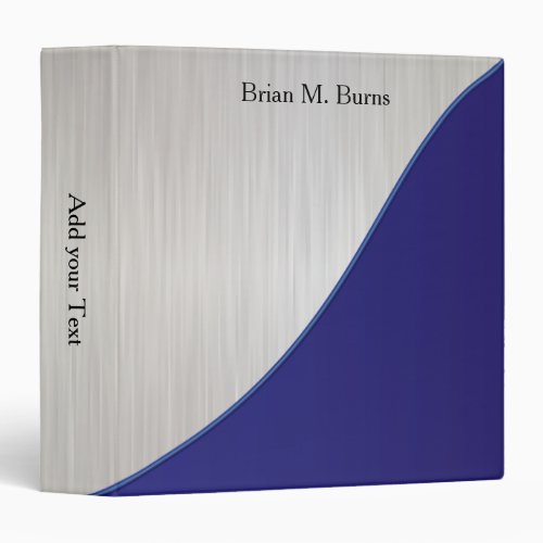 Executive Personalize Design _ White Brush Steel Binder