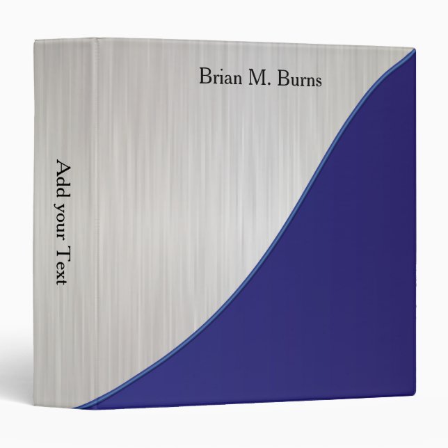Executive Personalize Design - White Brush Steel Binder (Front/Spine)