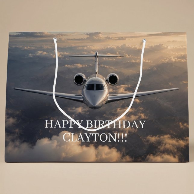 Executive Private Jet Boy's Birthday Large Gift Bag (Creator Uploaded)