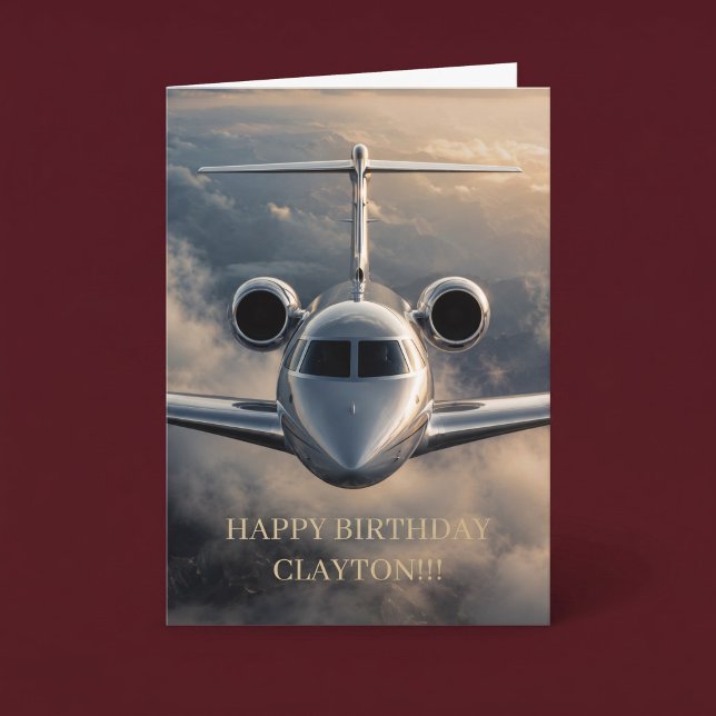 Executive Private Jet Plane Birthday Card (Creator Uploaded)
