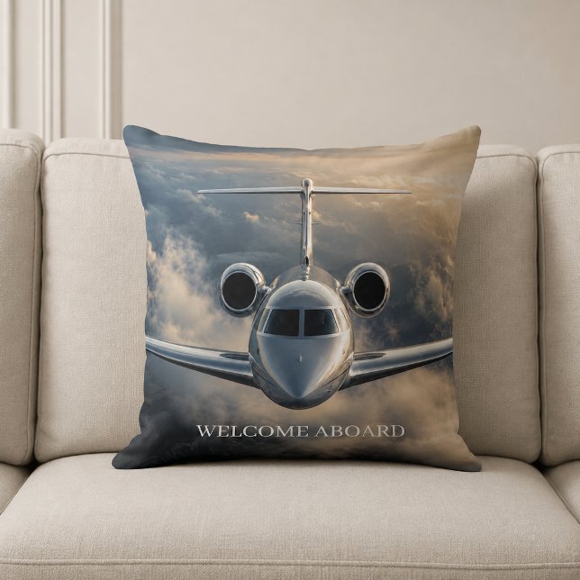Executive Private Jet Throw Pillow (Creator Uploaded)