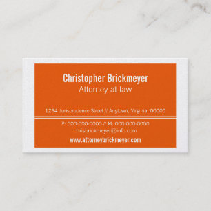 Executive Professional Business Card, Orange Card