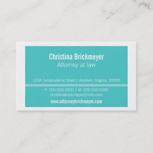 Customizable Executive Professional Business Card, Turquoise