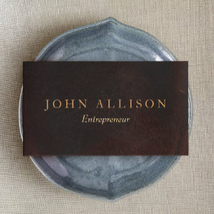Executive Professional Vintage Brown Leather Business Card