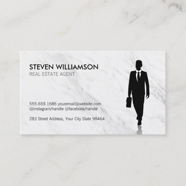 Executive Real Estate Agent / Marble Appointment Card (Front)