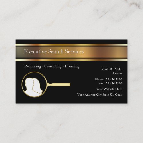 Executive Search Employment Agency Business Cards