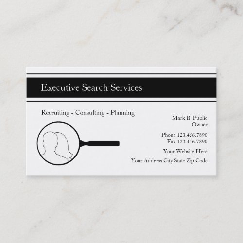 Executive Search Employment Agency Business Cards