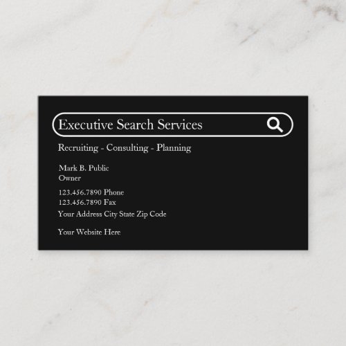 Executive Search Employment Theme Business Cards 