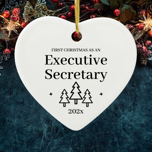 Executive Secretary First Christmas Ceramic Ornament