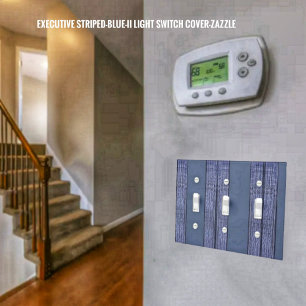 Executive Striped Blue-II Light Switch Cover