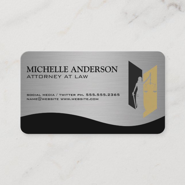 Executive Style | Justice Logo Business Card (Front)