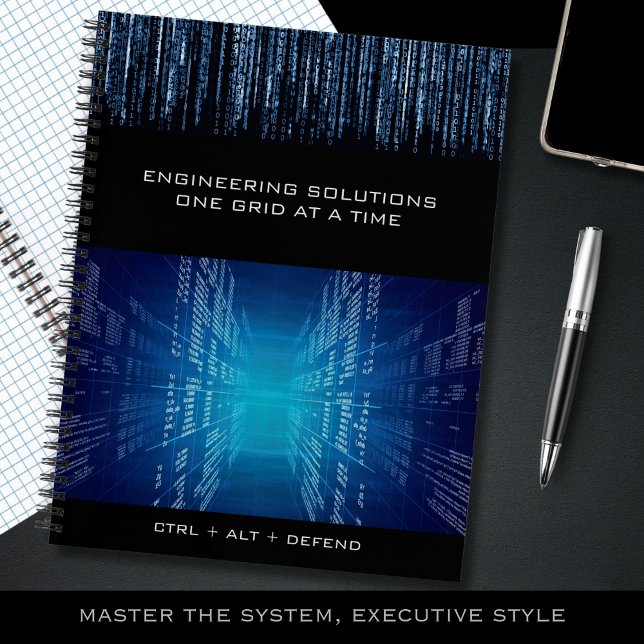 Executive Technical Cyber Graph Paper Notebook (Master the system, executive style with a high-tech graph paper notebook)