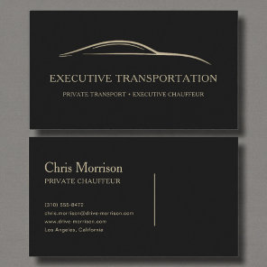 Executive Transport Modern Black & Gold Business Card