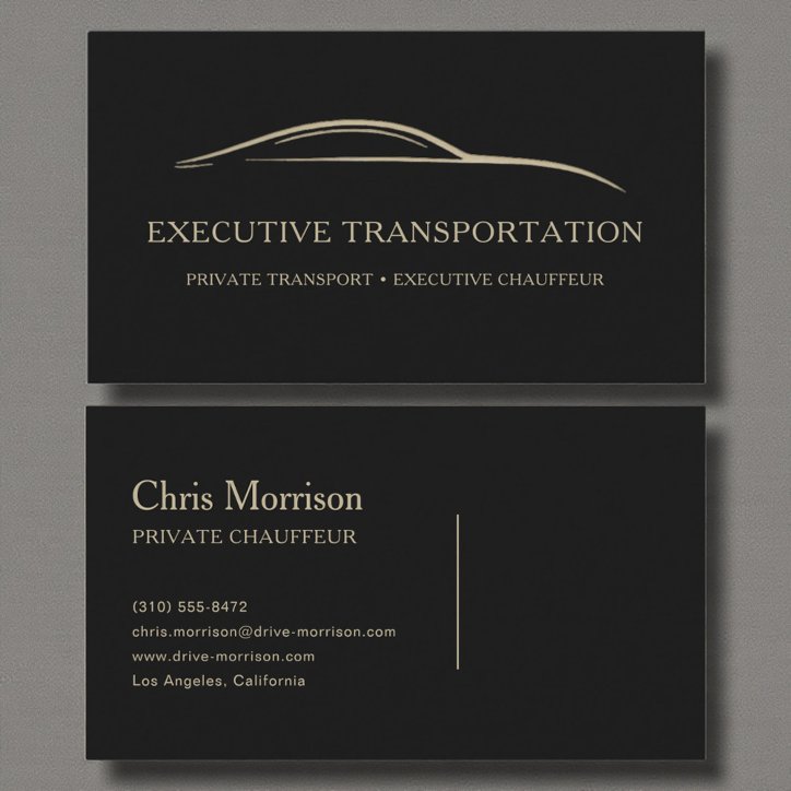 Executive Transport Modern Black Gold Business Card