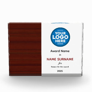 Executive Wood Grain Acrylic Business Award Block