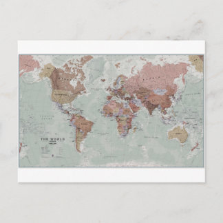 Executive World Map Postcard