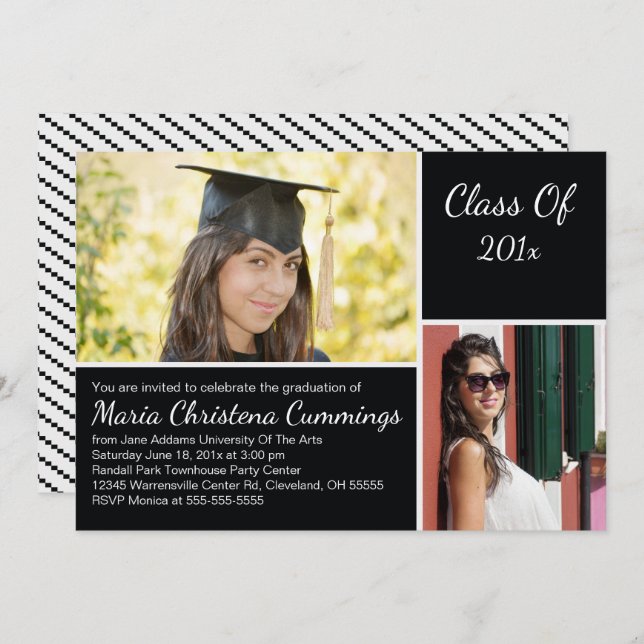 Exemplar Scholar Graduation Party Invitation (Front/Back)