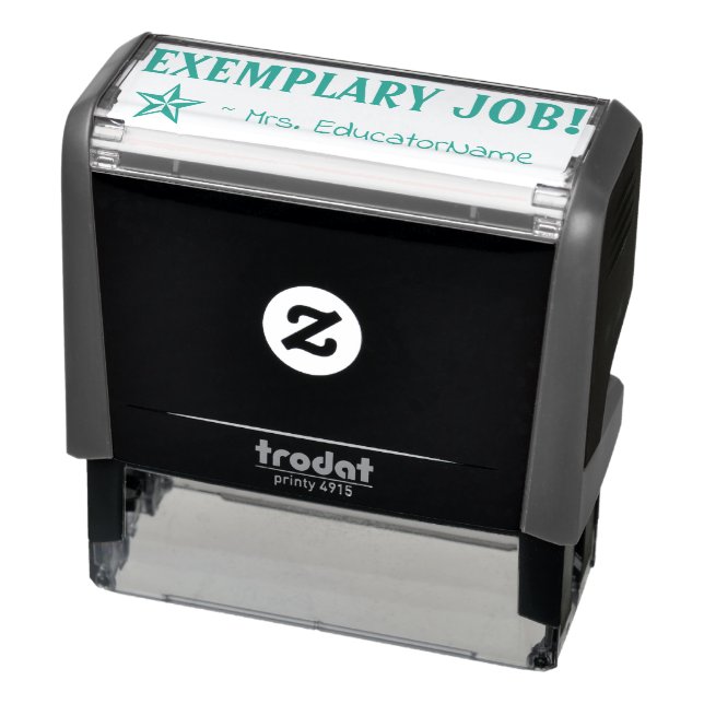 "EXEMPLARY JOB!" + Teacher Name Rubber Stamp (Product)