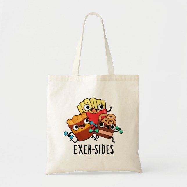 Exer-sides Funny Exercise Pun  Tote Bag (Front)