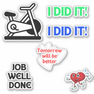 Exercise, Affirmative quote, Bike, I Did It Sticker